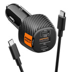 Spigen automobilinis įkroviklis Essential EV1133 3-port - juodas