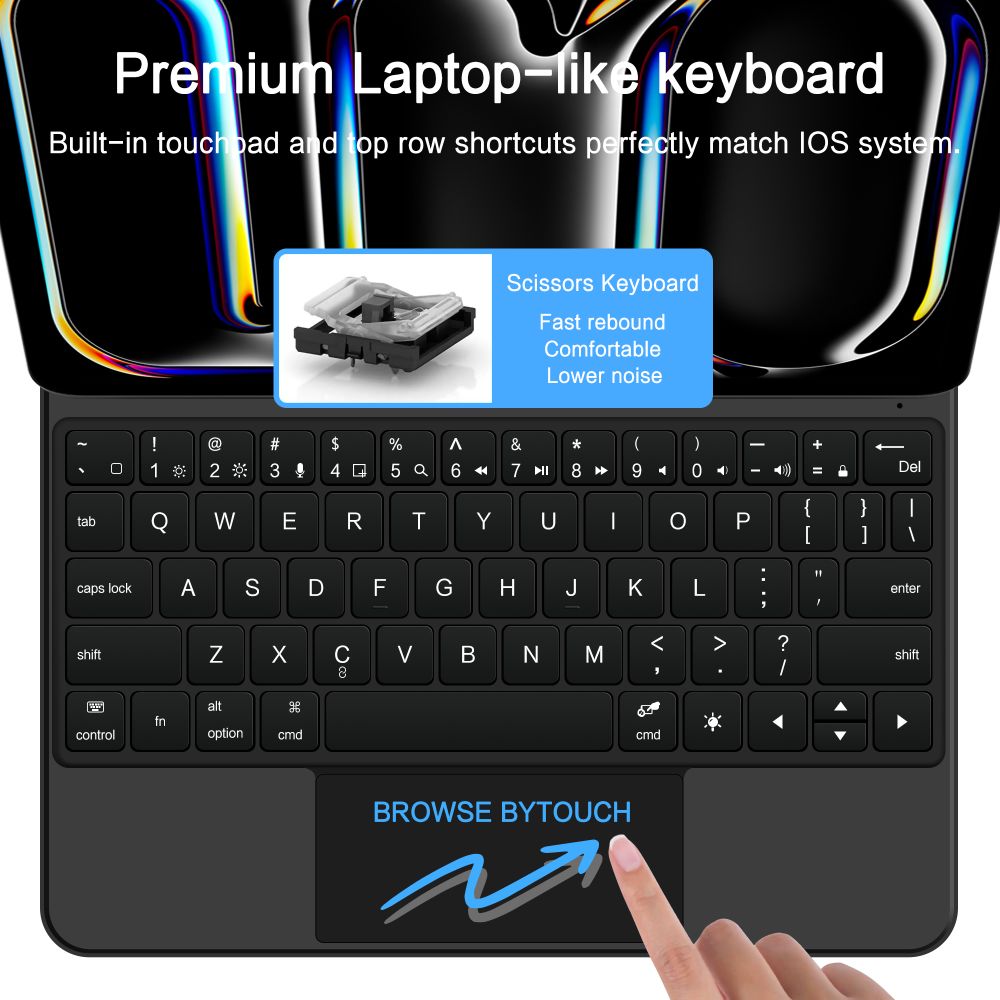 „Tech-Protect SmartCase Magnetic“, skirta iPad Pro 13“ 7/8 2024-2025 – juoda