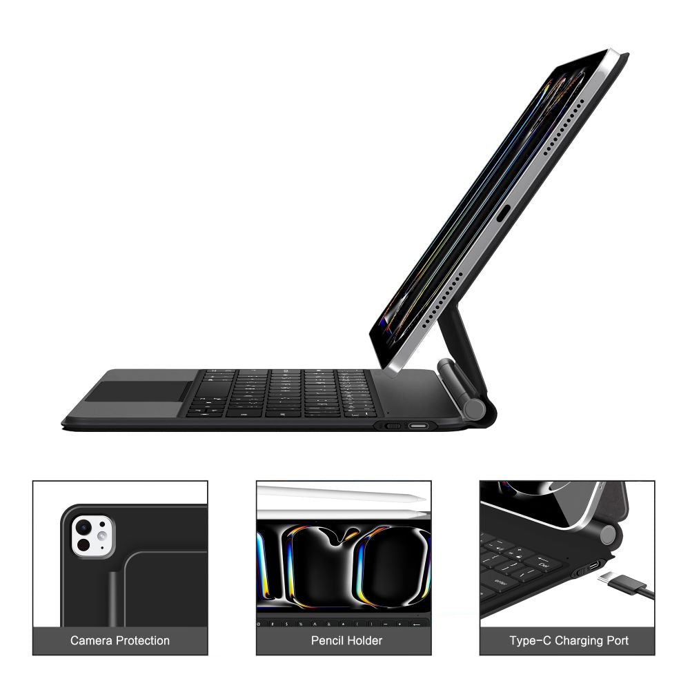„Tech-Protect SmartCase Magnetic“, skirta iPad Pro 13“ 7/8 2024-2025 – juoda