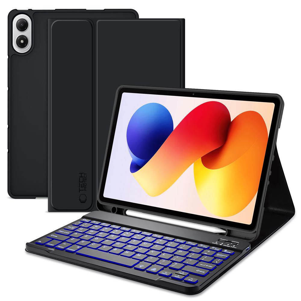 Tech-Protect SC Pen dėklas su klaviatūra Xiaomi Poco Pad M1 / Redmi Pad 2 Pro 12.1 – juodas -- Xiaomi Poco Pad M1
