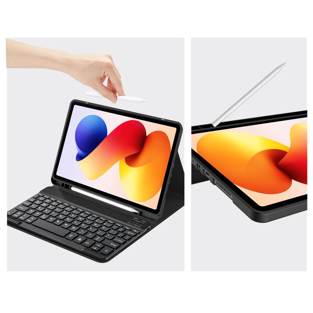 Tech-Protect SC Pen dėklas su klaviatūra Xiaomi Poco Pad M1 / Redmi Pad 2 Pro 12.1 – juodas -- Xiaomi Poco Pad M1