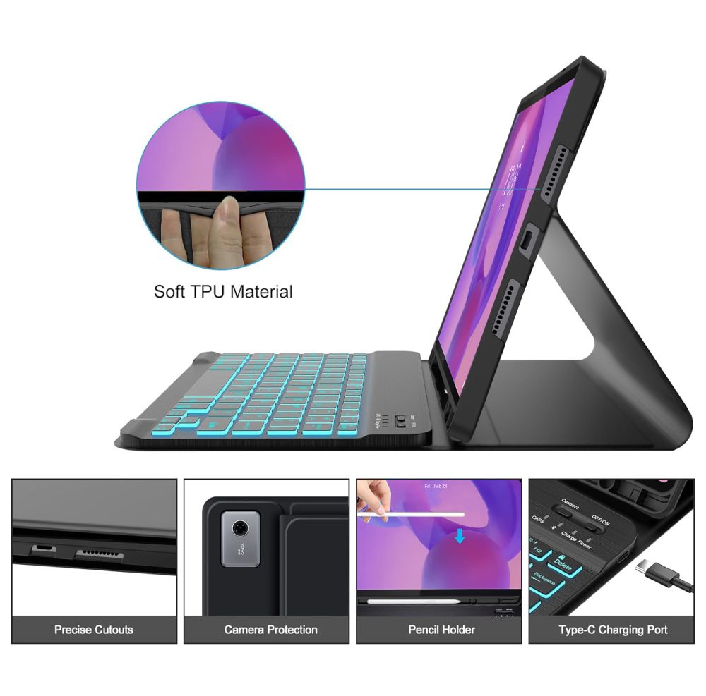 Tech-Protect SC rašiklio dėklas, skirtas Lenovo Idea Tab Plus 12.1 TB-361 - juodas