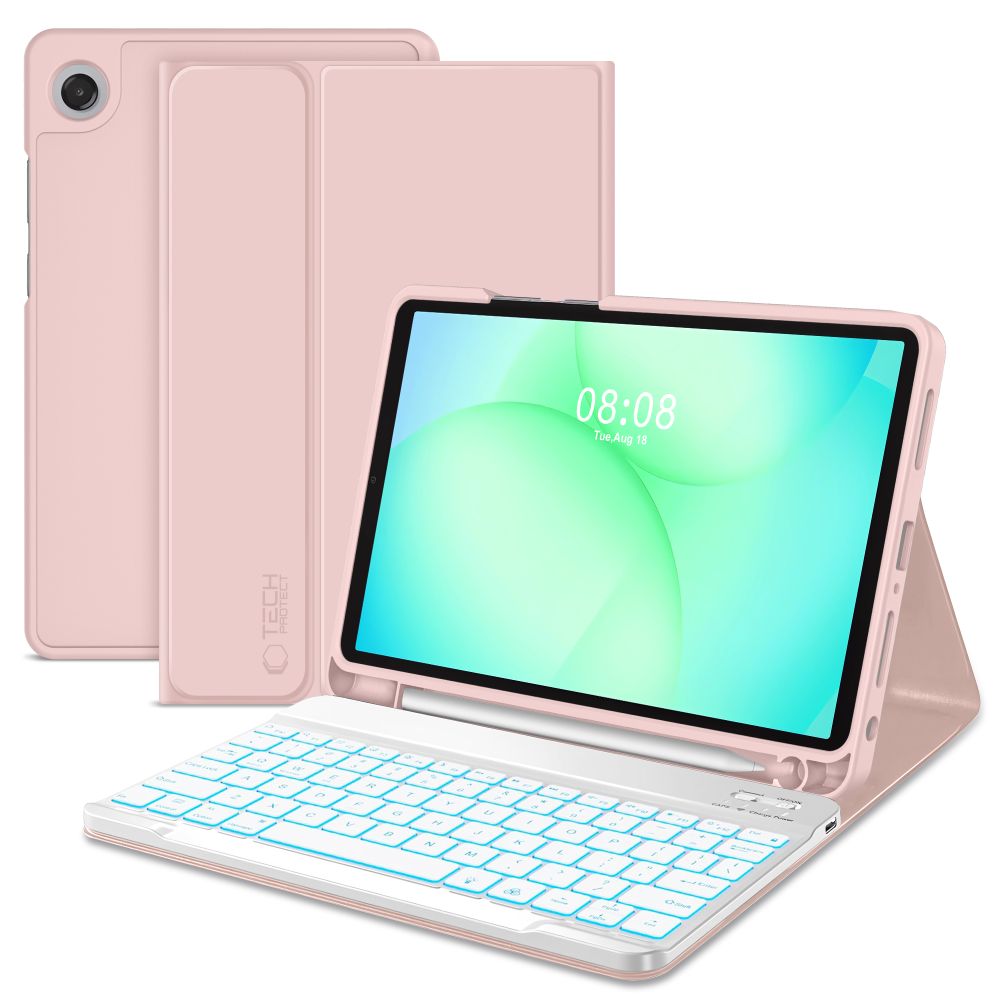 Tech-Protect SC Pen dėklas su klaviatūra Galaxy Tab A9+ – rožinis -- Samsung Galaxy Tab A9+