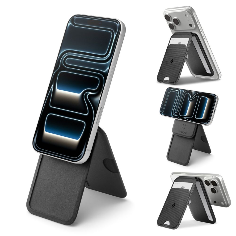 Spigen Slim Fold Tripod Wallet S314-2 MagSafe Magnetinis telefono dėklas - Juodas -- Uncategorized
