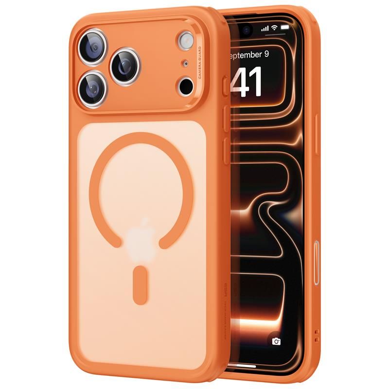 ESR Classic Hybrid MagSafe dėklas iPhone 17 Pro Max – skaidrus oranžinis