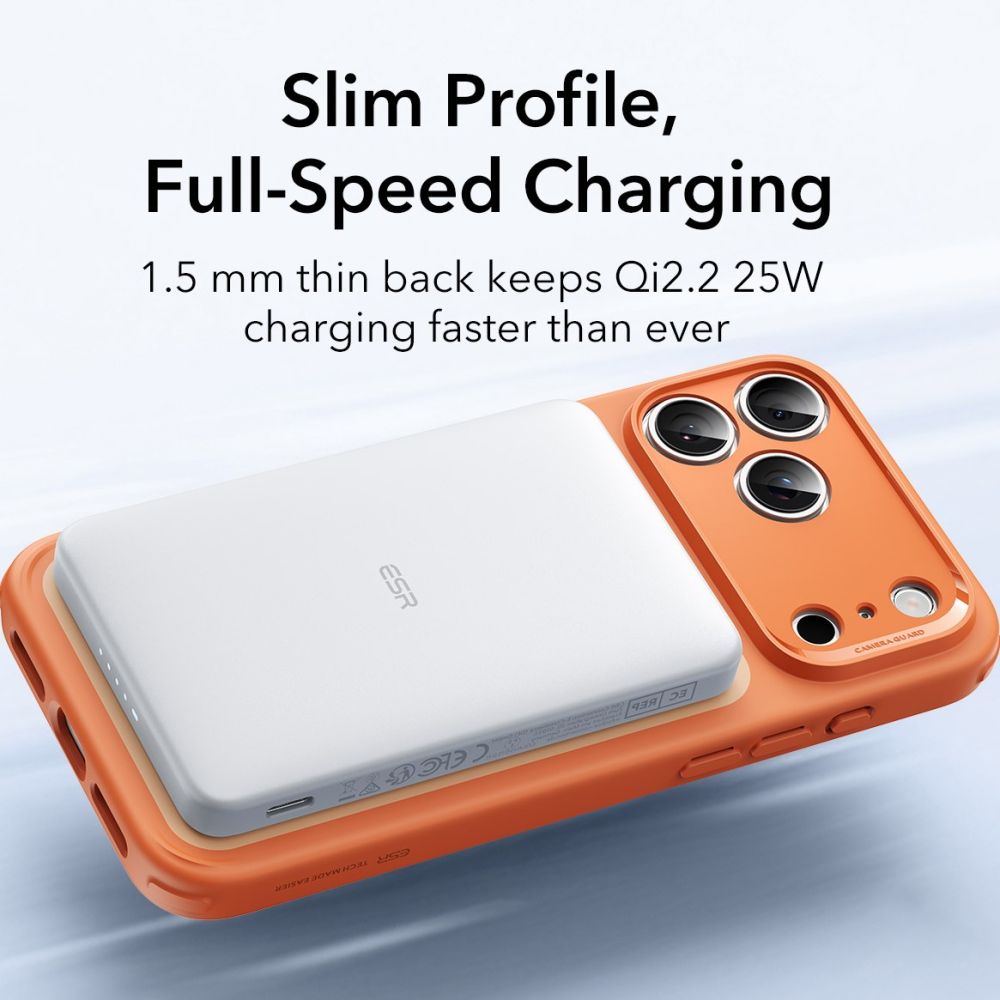 ESR Classic Hybrid MagSafe dėklas iPhone 17 Pro Max – skaidrus oranžinis