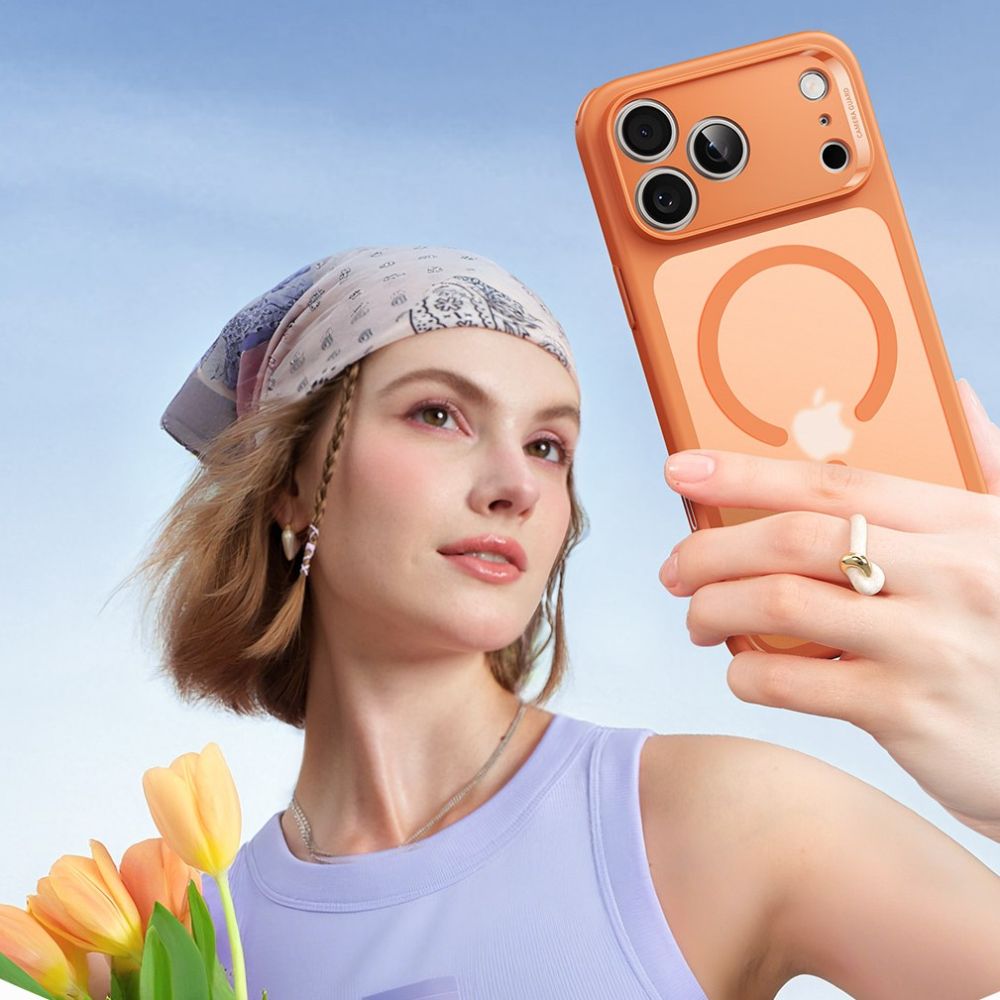 ESR Classic Hybrid MagSafe dėklas iPhone 17 Pro Max – skaidrus oranžinis