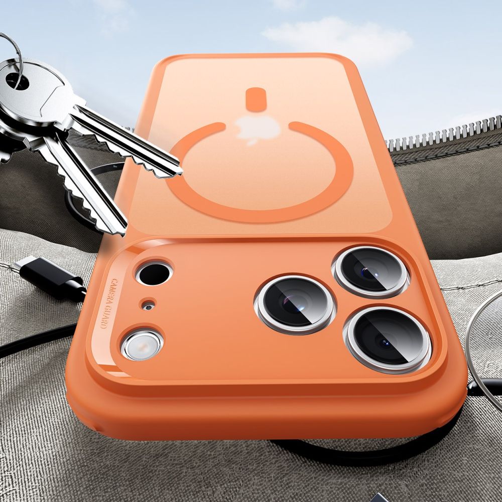 ESR Classic Hybrid MagSafe dėklas iPhone 17 Pro Max – skaidrus oranžinis