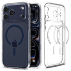 Spigen Ultra Hybrid MagSafe dėklas iPhone 17 Pro – skaidrus (tamsiai mėlynas)