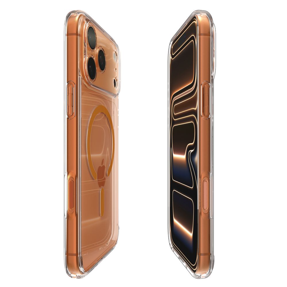 Spigen Ultra Hybrid MagSafe dėklas iPhone 17 Pro – skaidrus oranžinis
