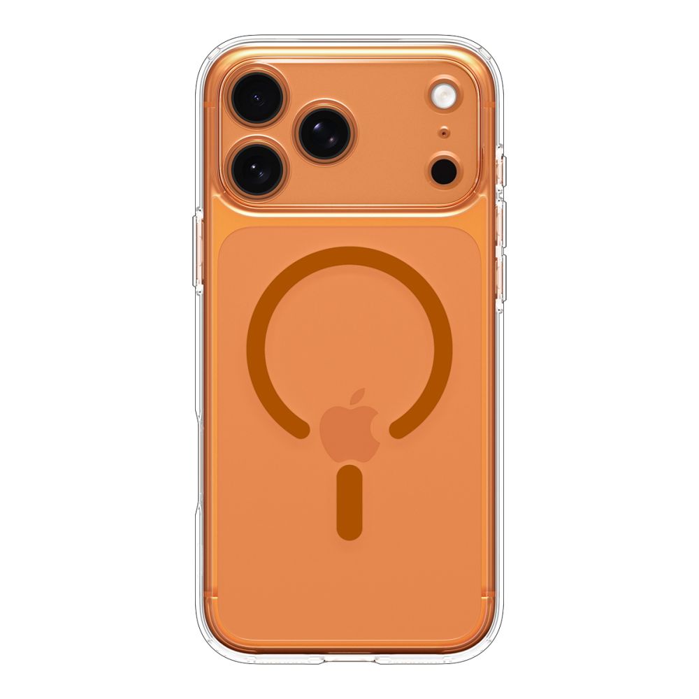Spigen Ultra Hybrid MagSafe dėklas iPhone 17 Pro Max – skaidrus oranžinis