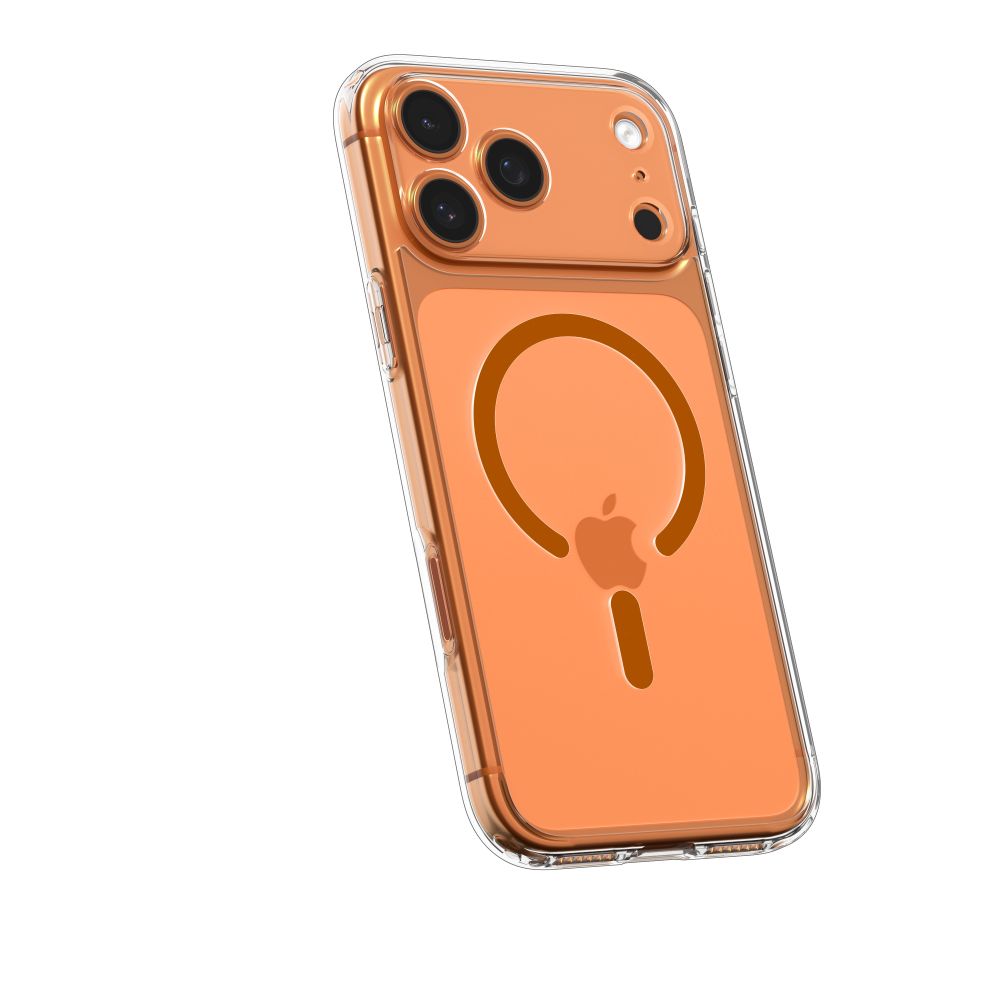 Spigen Ultra Hybrid MagSafe dėklas iPhone 17 Pro Max – skaidrus oranžinis