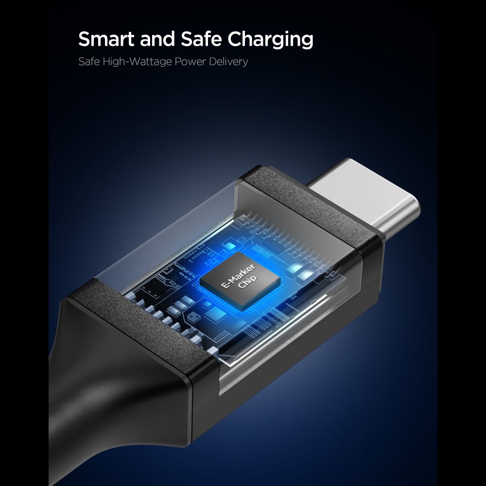 Spigen Laidas EB10010CC 100W 100 cm - juodas