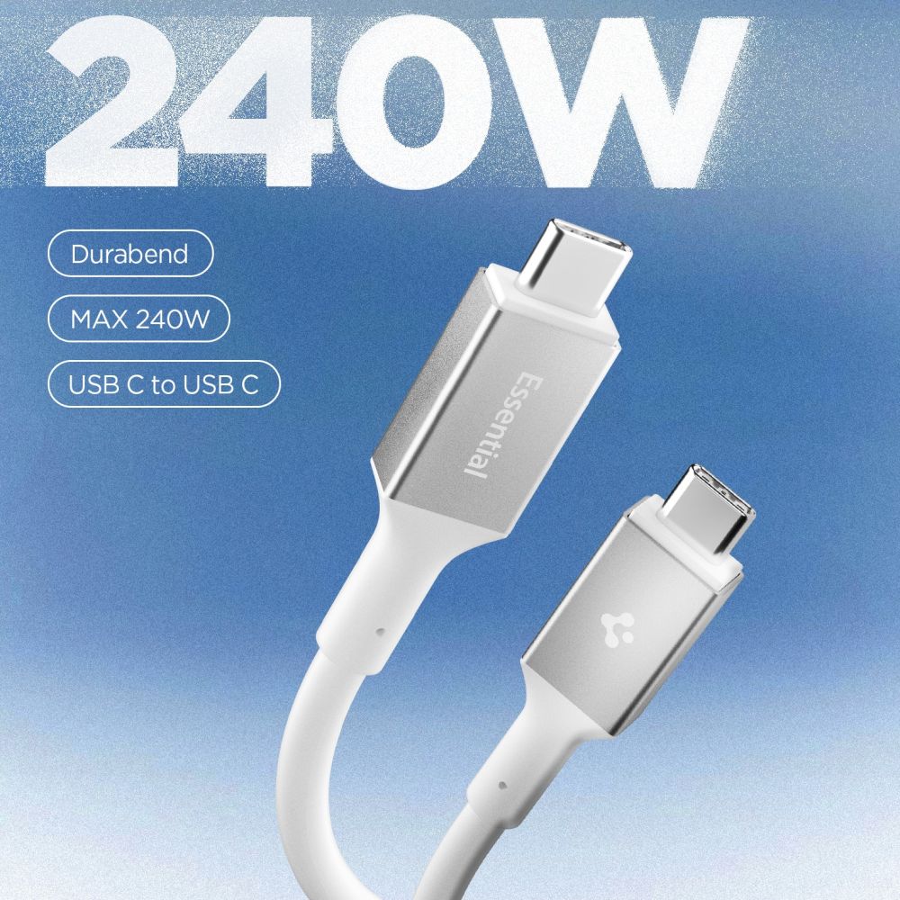 Spigen Laidas EB24012CC USB-C 240W 120cm - baltas