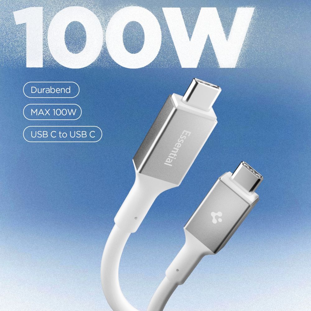 Spigen Laidas EB10020CC USB-C 100W 200cm - baltas
