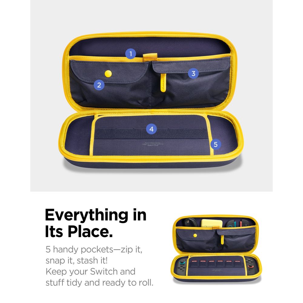 Spigen Nano Pop Pro maišelis, skirtas Nintendo Switch 2 - tamsiai mėlyna ir geltona -- Cell phone cases and covers