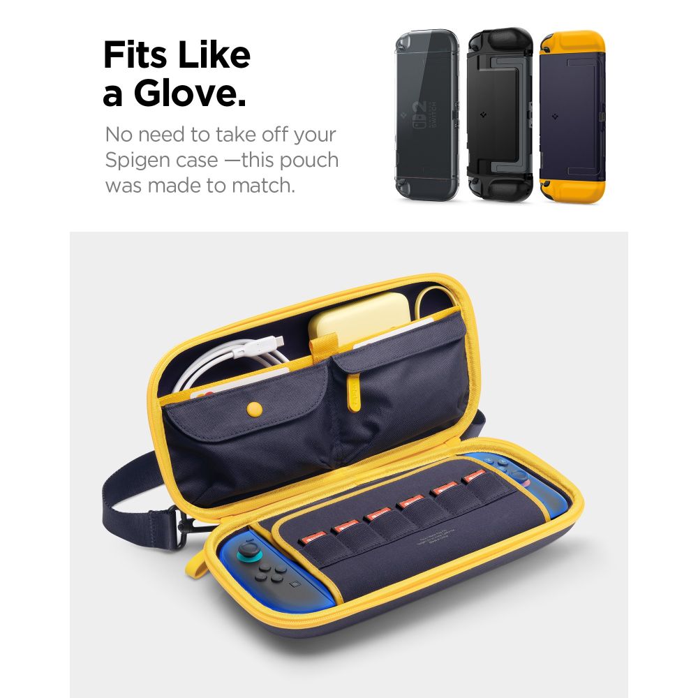 Spigen Nano Pop Pro maišelis, skirtas Nintendo Switch 2 - tamsiai mėlyna ir geltona -- Cell phone cases and covers