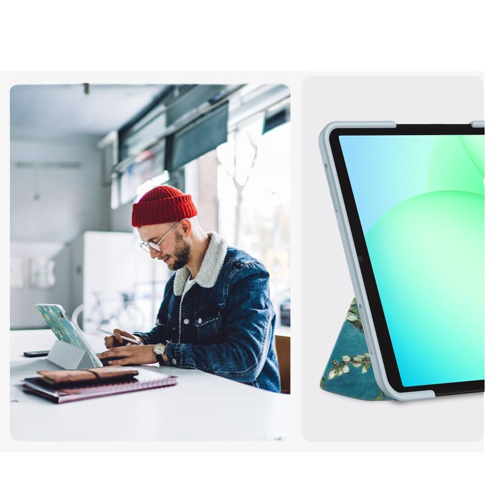 TechProtect SmartCase dėklas Galaxy Tab A9+ / A11+ 11.0 – mėlynai baltas -- Samsung Galaxy Tab A9+