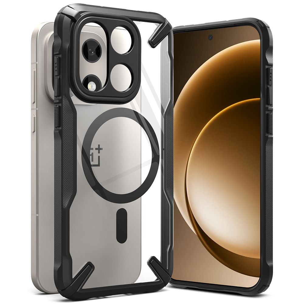 Ringke Fusion X MagSafe dėklas OnePlus 15 – skaidrus juodas -- OnePlus 15