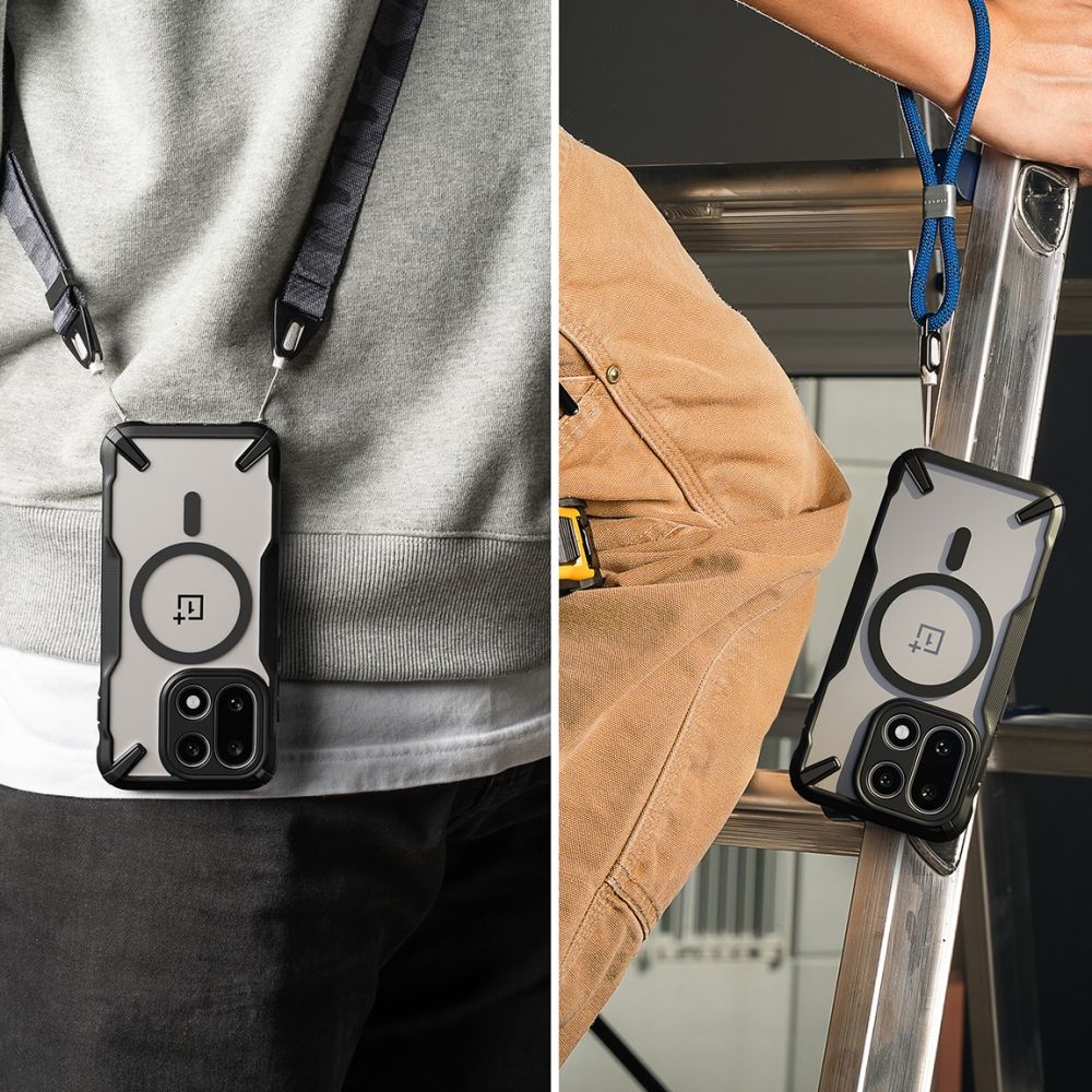 Ringke Fusion X MagSafe dėklas OnePlus 15 – skaidrus juodas -- OnePlus 15