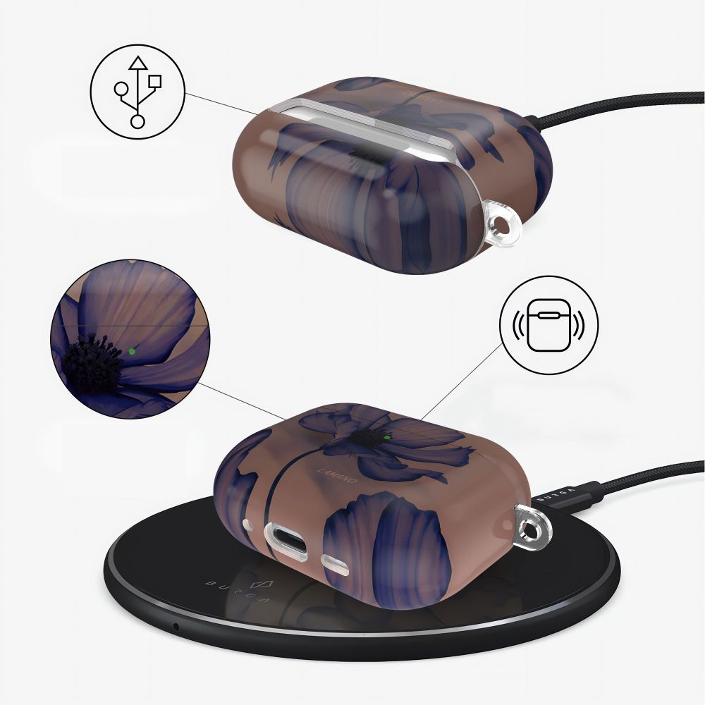 Tech-Protect Lamano dėklas AirPods Pro 1/2 – rudas/violetinis -- AirPods Pro