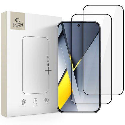 Tech-Protect Glass Fit+ stiklas Poco F8 Pro – juodas, 2 vnt. -- Xiaomi Poco F8 Pro