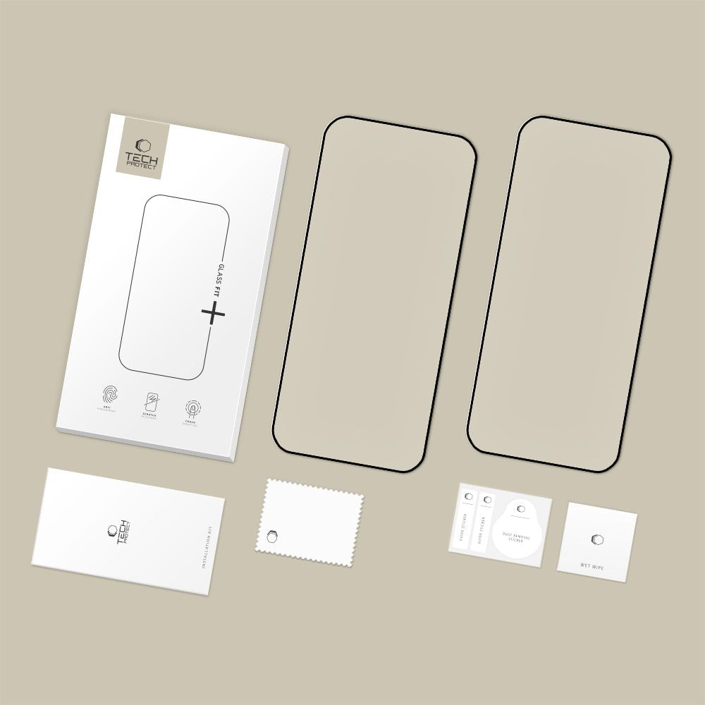 Tech-Protect Glass Fit+ stiklas Poco F8 Pro – juodas, 2 vnt. -- Xiaomi Poco F8 Pro
