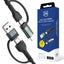 3mk Hyper Laidas N-SERIES 2 in 2 USB-A / USB-C ir USB-C / Lightning 1.2m QC 3.0 9V/2A 60W - juodas