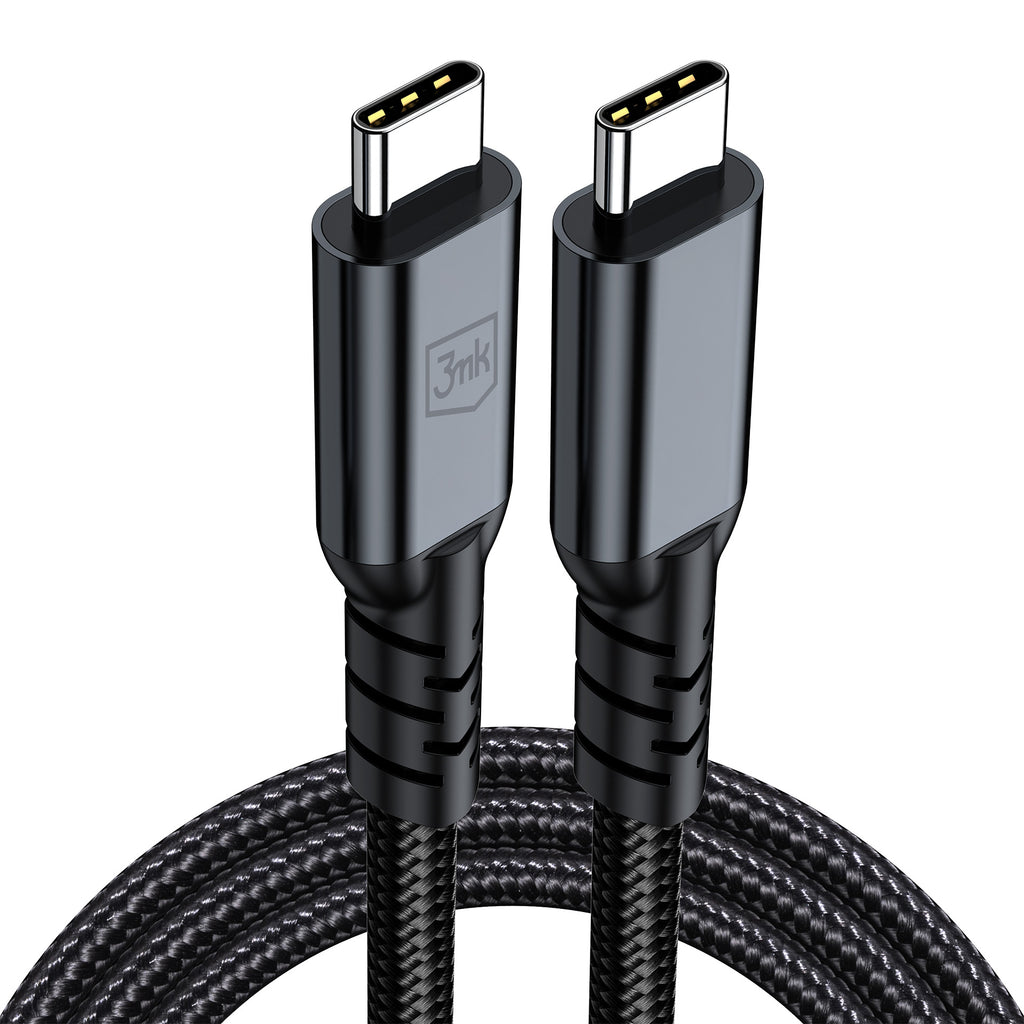 3mk Hyper Laidas N-SERIES Thunderbolt 4 USB-C / USB-C 1m 48V/5A 40Gb/s 240W 8K60Hz - juodas