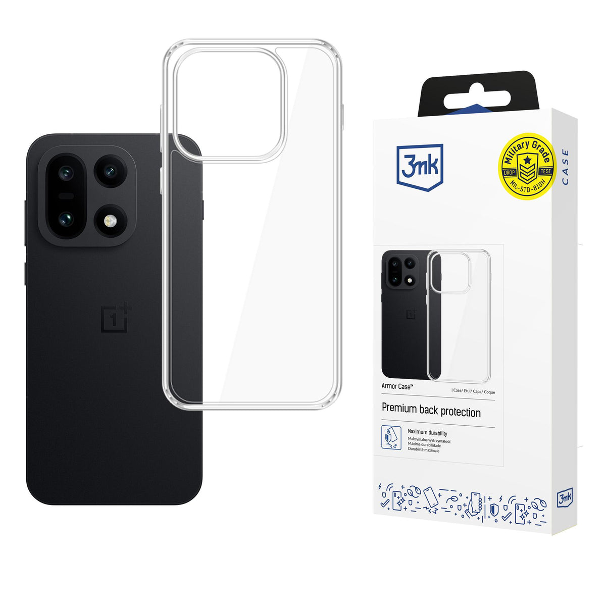 3mk Šarvų dėklas, skirtas OnePlus 15 5G – skaidrus -- OnePlus 15