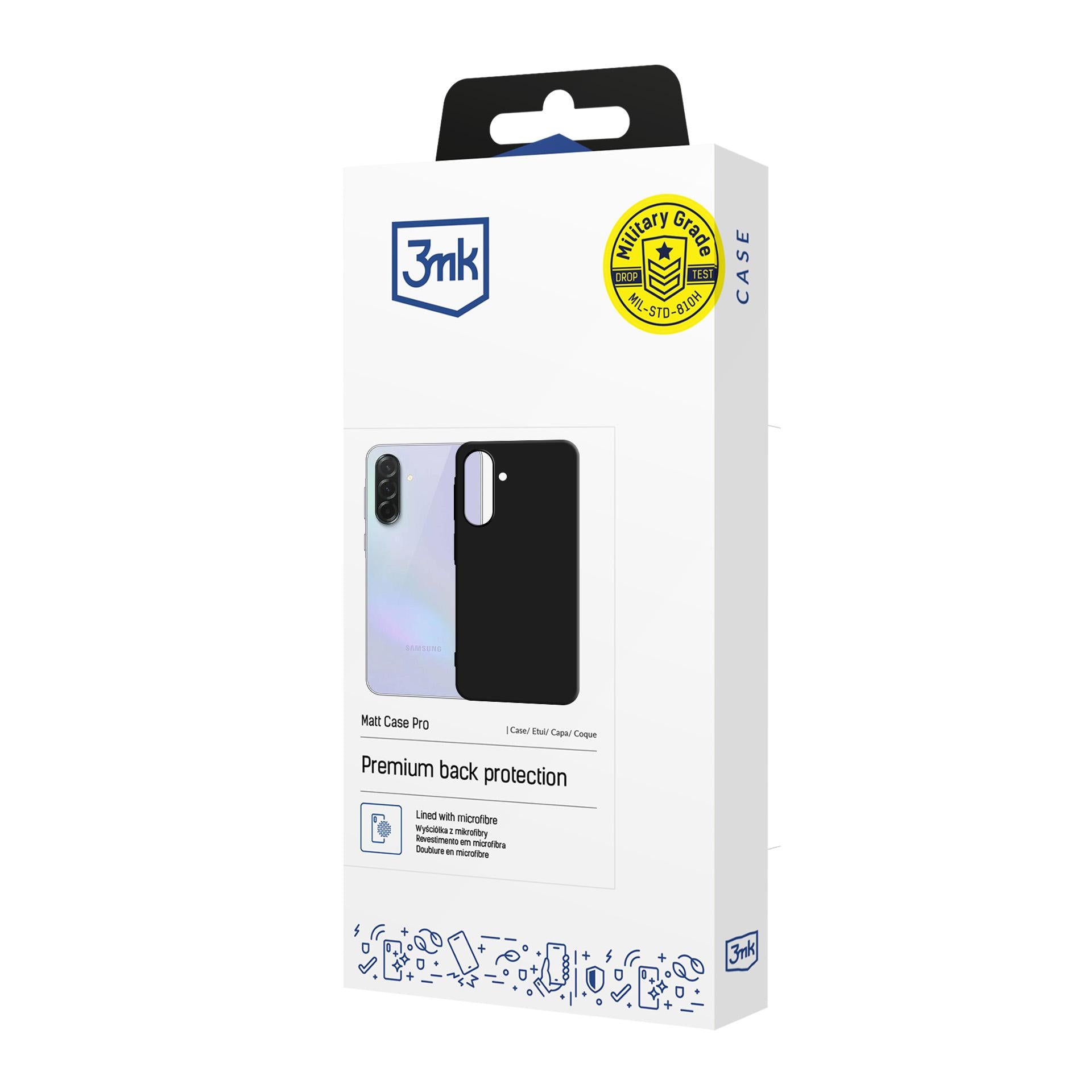 3mk Matt Case Pro, skirtas Samsung Galaxy A37 - matinė juoda