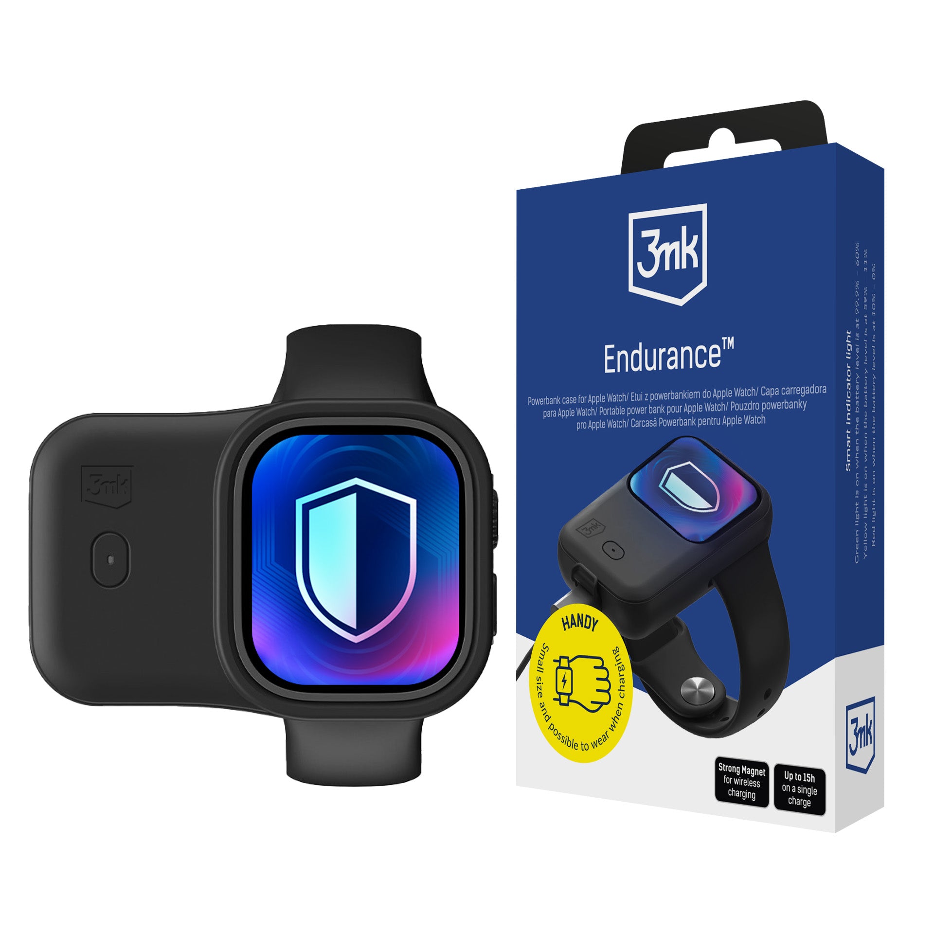 3mk Endurance išorinė baterija Apple Watch 49 mm 2.5W 1200mAh USB-C - juoda