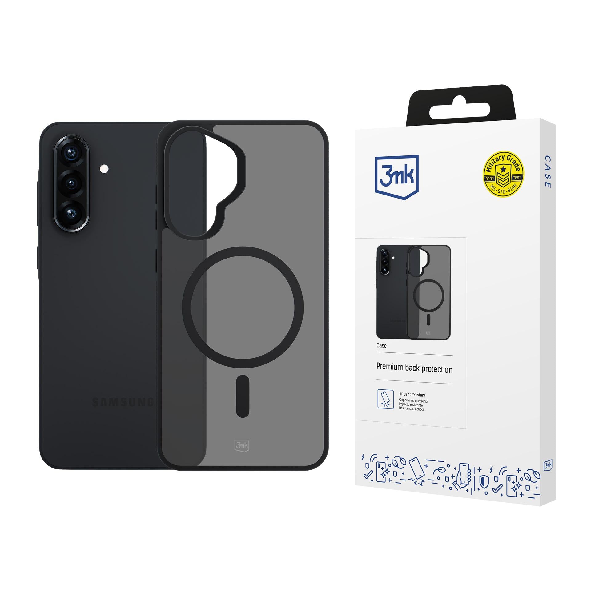 3mk Smoke MagCase, skirtas Samsung Galaxy A57 – pilkai permatomas