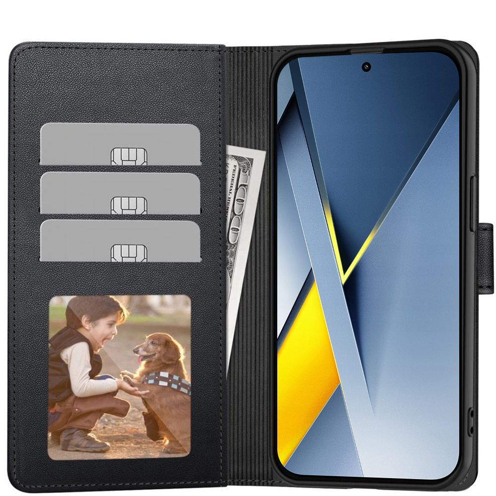 Tech-Protect piniginės dėklas, skirtas Xiaomi Poco F8 Ultra - juodas -- Xiaomi Poco F8 Ultra / Poco F8 Ultra