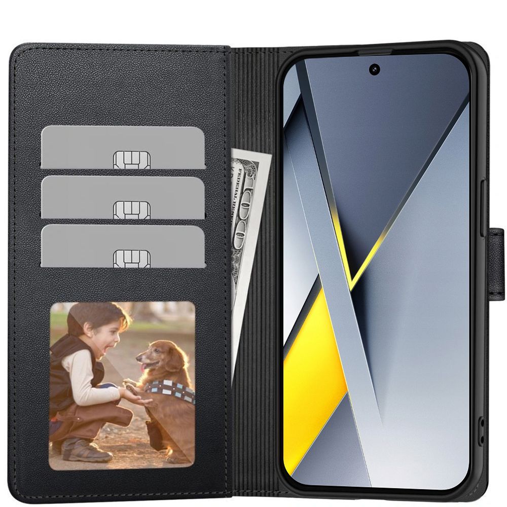 „Tech-Protect“ piniginės dėklas, skirtas Xiaomi Poco F8 – juodas -- Xiaomi Poco F8 / Poco F8