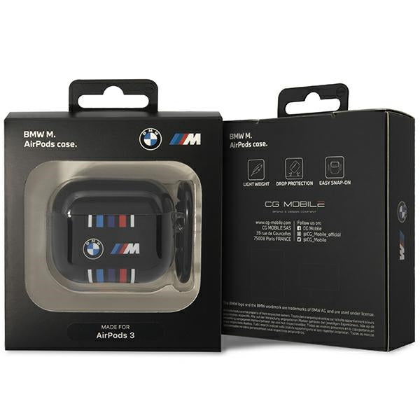 BMW BMA322SWTK AirPods 3 gen dėklas juodas / daugiaspalvės linijos -- AirPods 3