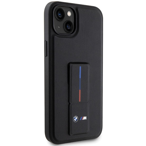 BMW Grip Stand Hot Stamp dėklas iPhone 14/15/13 – juodas