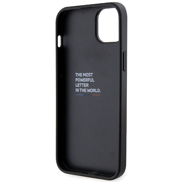 BMW Grip Stand Hot Stamp dėklas iPhone 14/15/13 – juodas