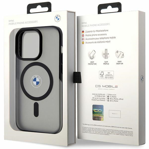 BMW Signature MagSafe dėklas iPhone 14 Pro – juodas