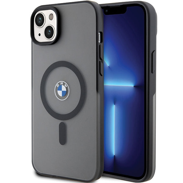 BMW Signature MagSafe dėklas iPhone 14/15 Plus – juodas
