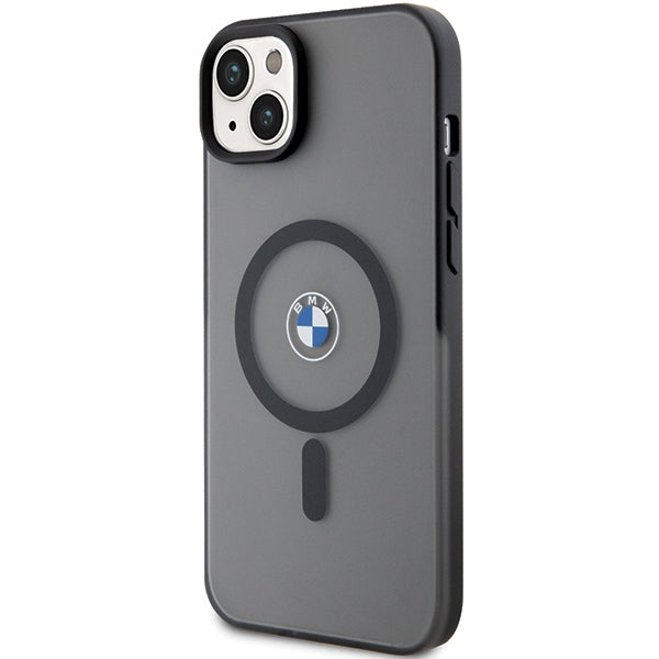 BMW Signature MagSafe dėklas iPhone 14/15 Plus – juodas