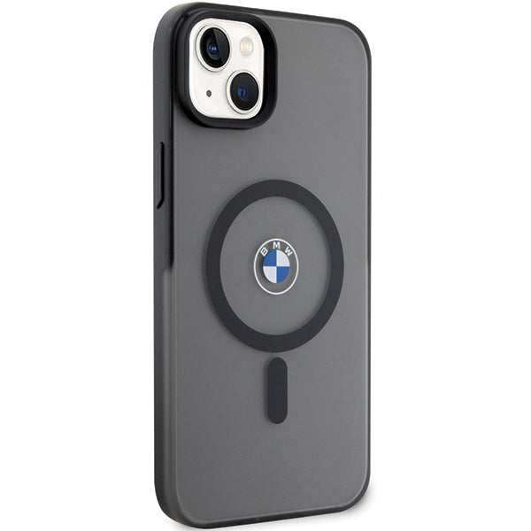 BMW Signature MagSafe dėklas iPhone 14/15 Plus – juodas