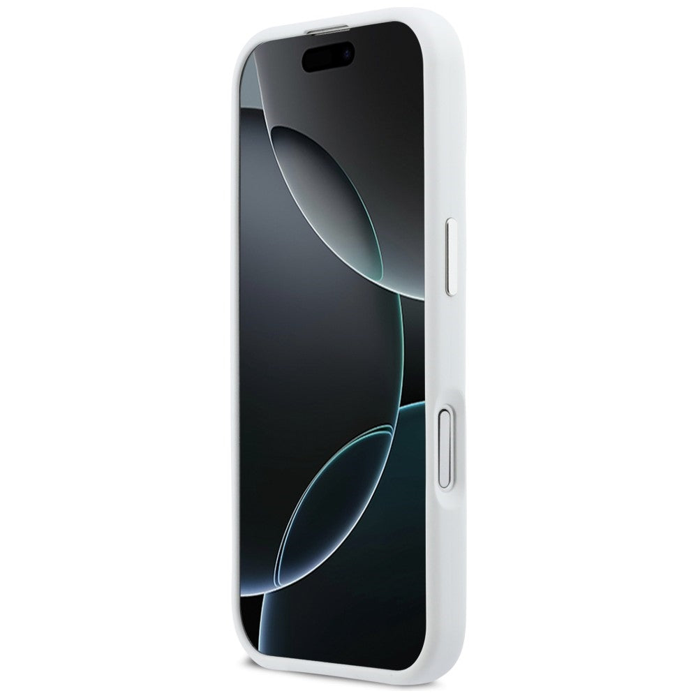 BMW M silikoninis MagSafe dėklas iPhone 17 – baltas