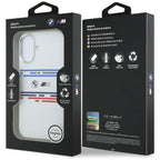 BMW M silikoninis MagSafe dėklas iPhone 17 – baltas