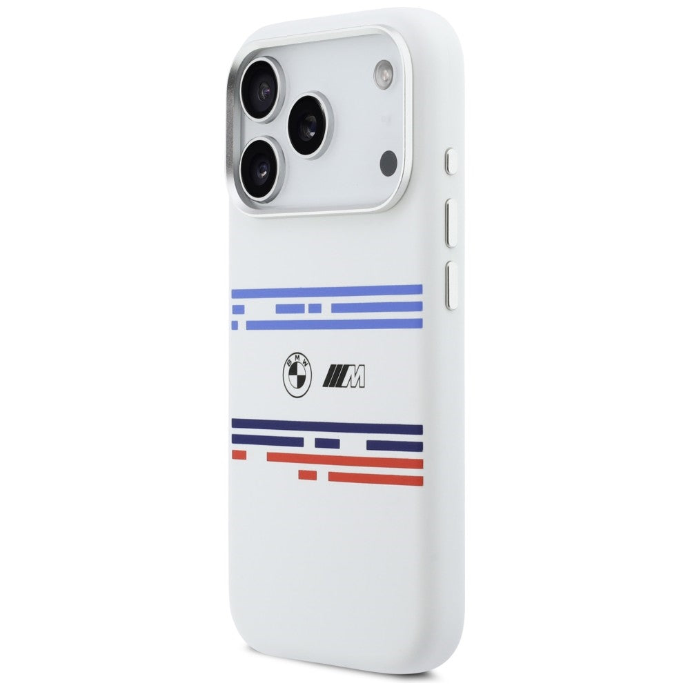 BMW M silikoninis MagSafe dėklas iPhone 17 Pro – baltas -- iPhone 17 Pro