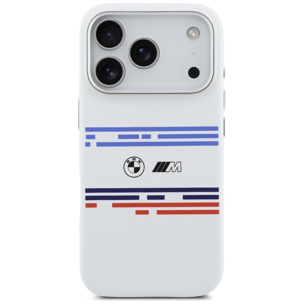 BMW M silikoninis MagSafe dėklas iPhone 17 Pro – baltas -- iPhone 17 Pro