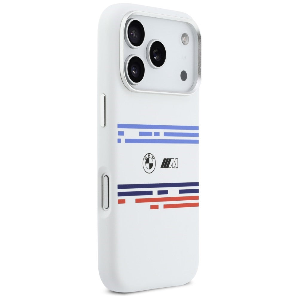 BMW M silikoninis MagSafe dėklas iPhone 17 Pro – baltas -- iPhone 17 Pro
