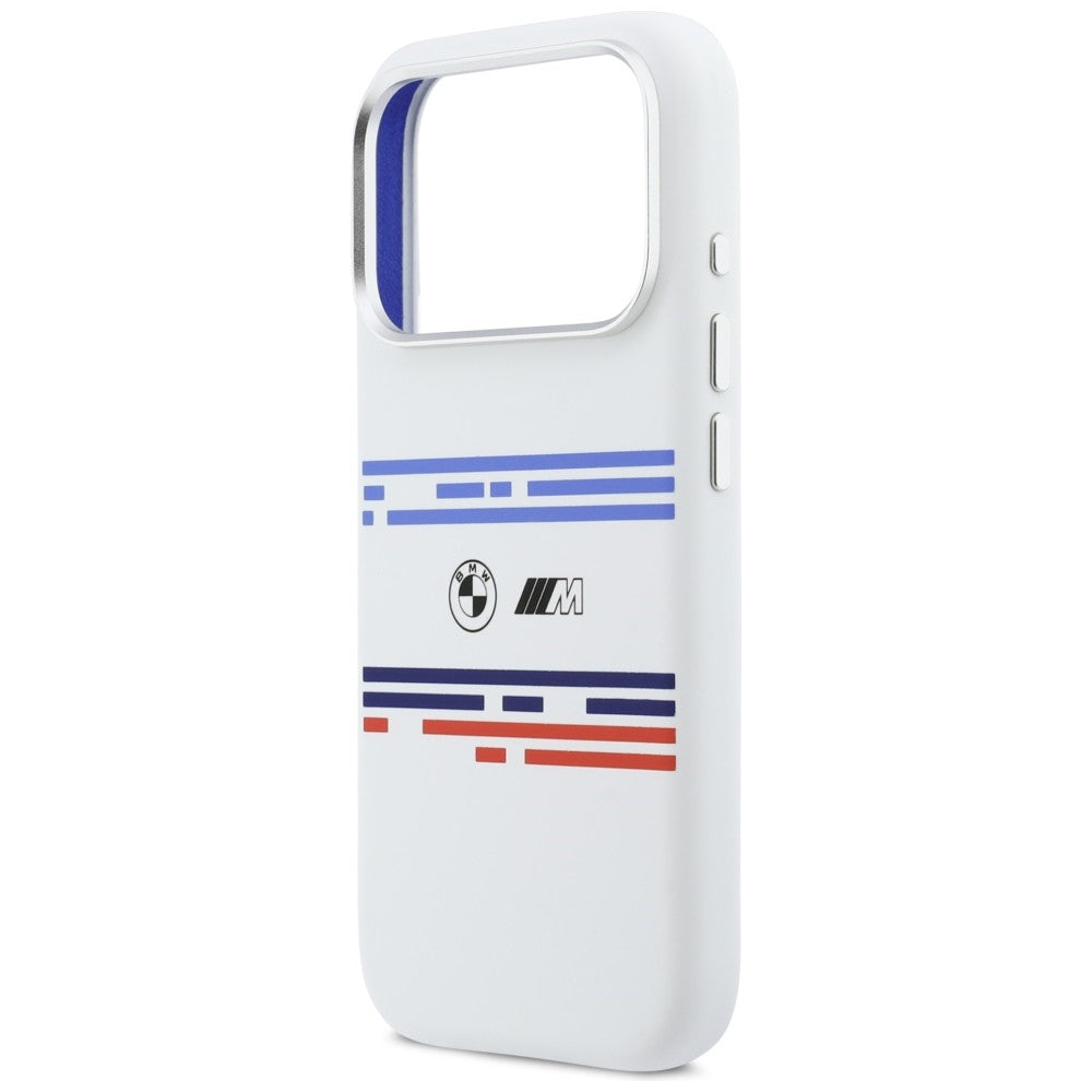 BMW M silikoninis MagSafe dėklas iPhone 17 Pro – baltas -- iPhone 17 Pro