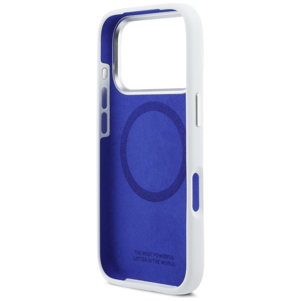 BMW M silikoninis MagSafe dėklas iPhone 17 Pro – baltas -- iPhone 17 Pro