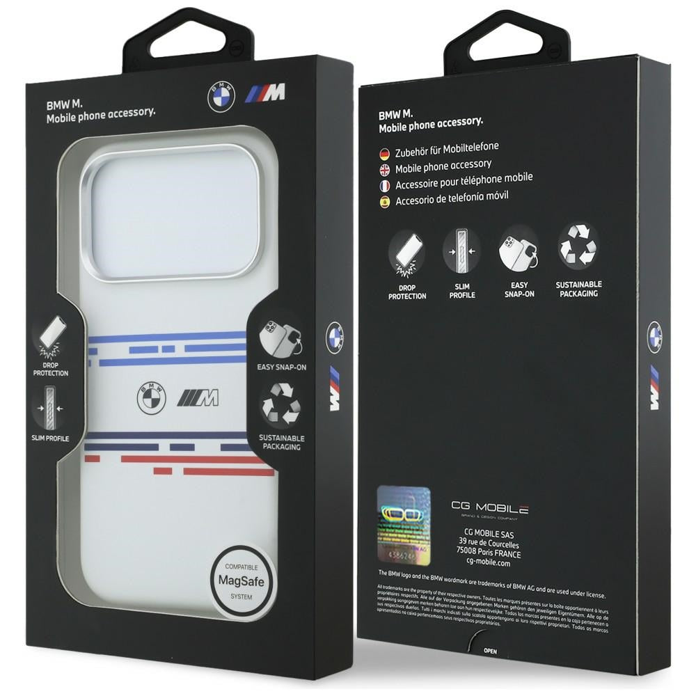 BMW M silikoninis MagSafe dėklas iPhone 17 Pro – baltas -- iPhone 17 Pro